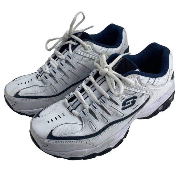 Men's 9 SKECHERS After Burn Memory Fit Reprint White Missing Insoles  50127EWW - Picture 10 of 12